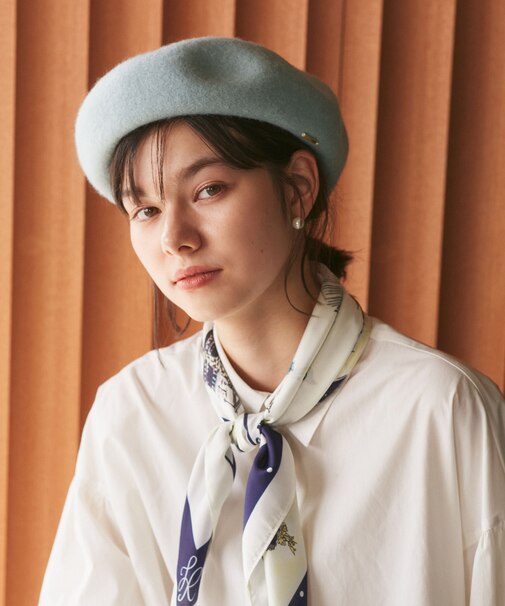 プレート付きウールベレー