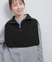 ラメニットハーフジップベスト