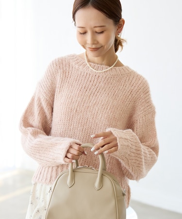 ラメリリーショートニットプルオーバー