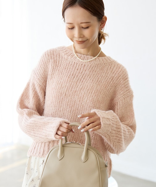 ラメリリーショートニットプルオーバー