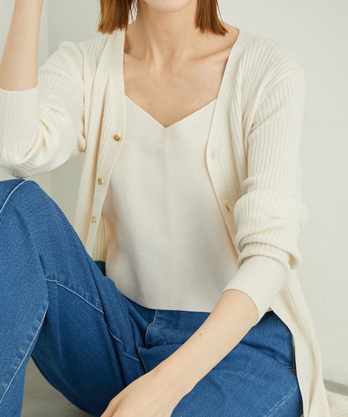 総針ニットキャミソール