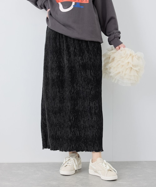 ぺろ【未使用】MARNO Rosie long skirt ベロアプリーツタイトロングスカート｜ロペピクニック / ビス / ジュン