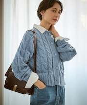 ケーブルニットカーディガン