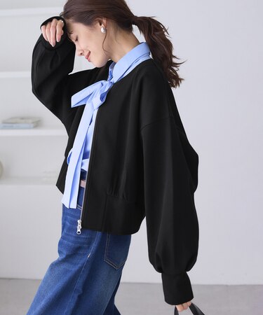 W-ZIPドルマンカットカーディガン