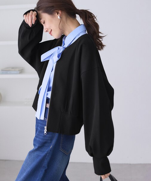 W-ZIPドルマンカットカーディガン