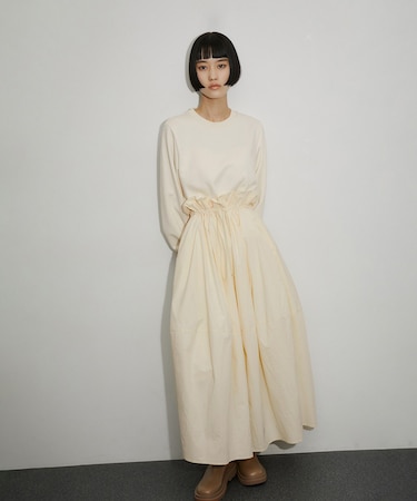 ドロストドッキング裏毛ワンピース