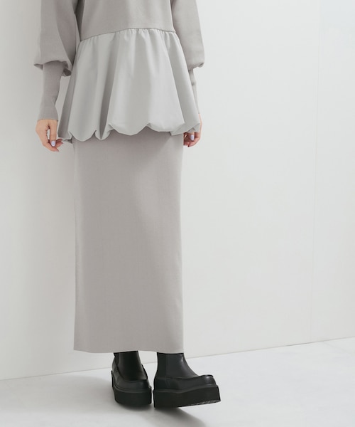 セットアップ対応】ニットIラインスカート｜アダムエロペの