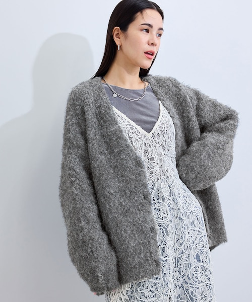 アルパカタッチヤーンニットカーディガン｜アダムエロペのアウトレット