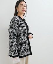 ツイードニットカーディガン