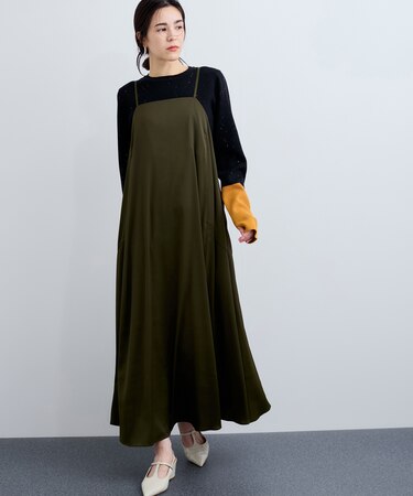 サテンキャミワンピース