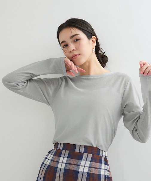 ラメロングスリーブプルオーバー