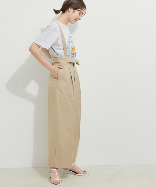サスペンダーハイウエストパンツ