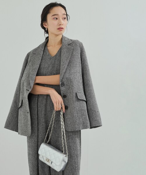 新品タグ付き　PaulSmith ベロアテーラードジャケット　グレー　パイピング セットアップ対応】パイピングジャケット｜アダムエロペのアウトレット