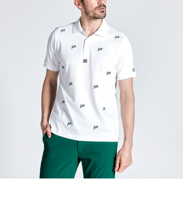 『SEASON COLLECTION』サンスクリーン吸汗速乾飛び柄刺繍半袖ポロシャツ