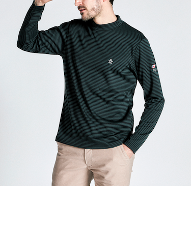 『SEASON COLLECTION』HEATNAVIボーダーモックネック長袖シャツ