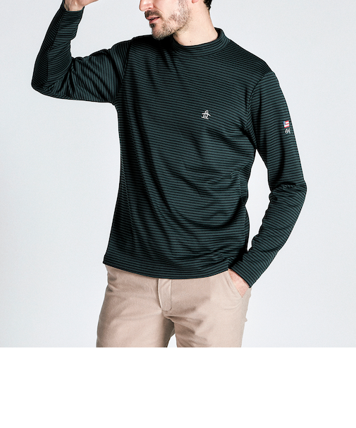 『SEASON COLLECTION』HEATNAVIボーダーモックネック長袖シャツ