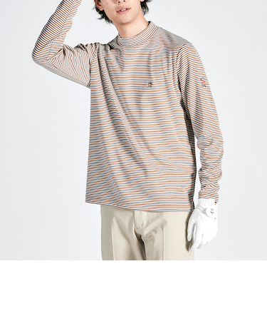 『SEASON COLLECTION』HEATNAVIボーダーモックネック長袖シャツ