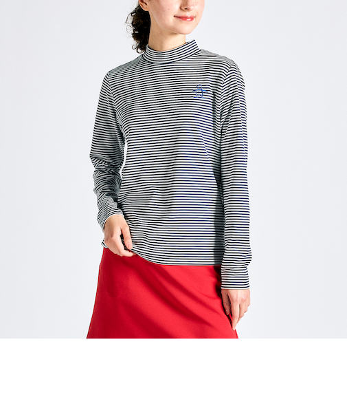 『SEASON COLLECTION』HEAT NAVIボーダーモックネック長袖シャツ