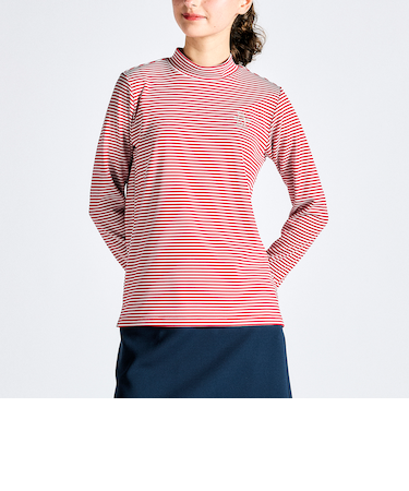 『SEASON COLLECTION』HEAT NAVIボーダーモックネック長袖シャツ