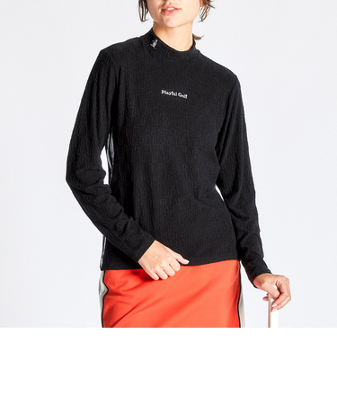 『ENVOY』吸湿発熱ロゴジャカードベア天竺 ハイネックシャツ