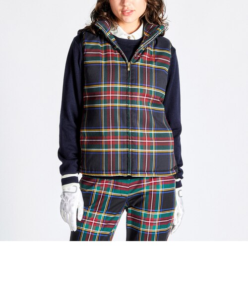 SEASON COLLECTION』HEAT NAVI 先染めチェック中わたベスト｜デサント
