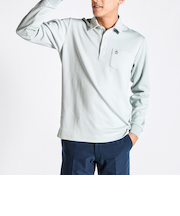 『SEASON COLLECTION』ヒートナビ細線ボーダー台衿付き長袖シャツ