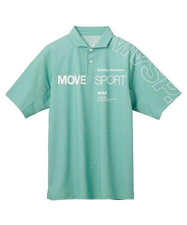 SUNSCREENミニ鹿の子 ラグランスリーブポロシャツ