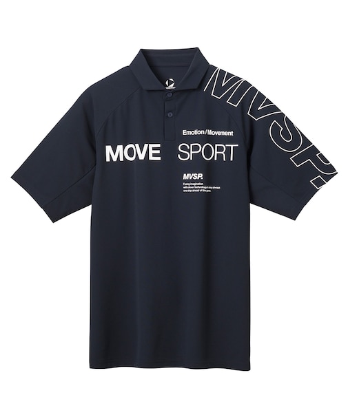 SUNSCREENミニ鹿の子 ラグランスリーブポロシャツ