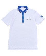 カラーブロックグラフィックジャガード半袖ポロシャツ