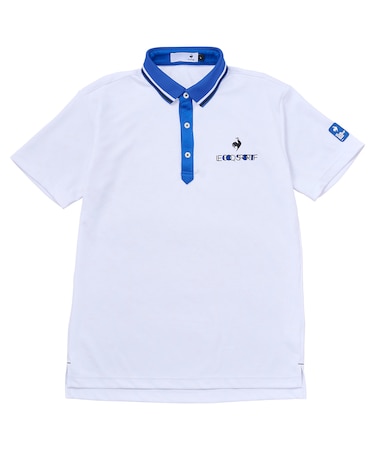 カラーブロックグラフィックジャガード半袖ポロシャツ