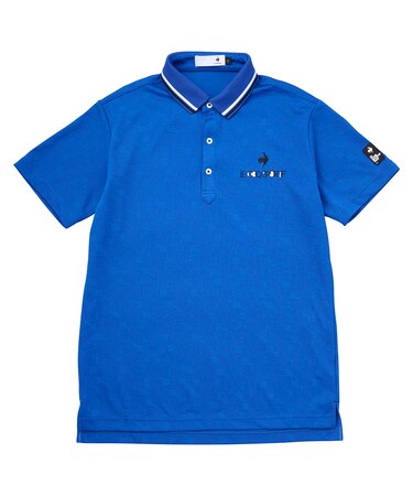 カラーブロックグラフィックジャガード半袖ポロシャツ