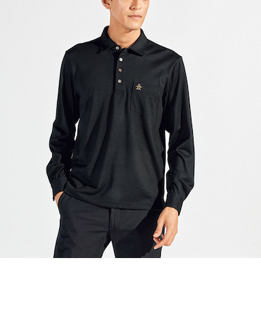 『STANDARD』ハイゲージウール長袖ポロシャツ