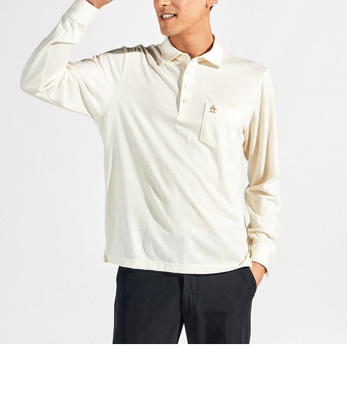 『STANDARD』ハイゲージウール長袖ポロシャツ