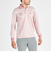 『SEASON』吸汗速乾ハイゲージバーズボーダー長袖ポロシャツ