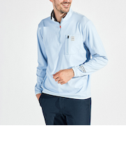 『SEASON』ストレッチスムースハーフジップ長袖シャツ