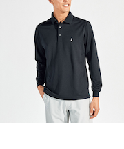 『SEASON』サンスクリーン鹿の子 ワンポイント刺繍 長袖ポロシャツ