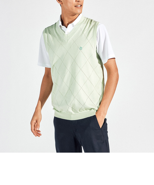 『STANDARD』アメリカン・シーアイランドコットンメッシュ柄Vネックベスト