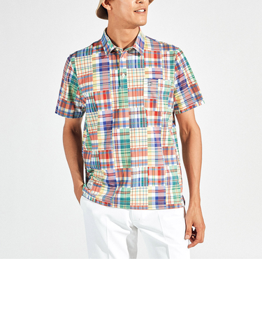 『SEASON』マドラスチェック総柄プリント半袖ポロシャツ ※25FW戸籍変更