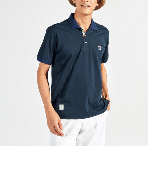 『SEASON』サンスクリーンハイゲージ鹿の子パッチワーク半袖ポロシャツ ※25FW戸籍変更