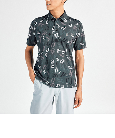 『SEASON』サンスクリーンマルチロゴプリント半袖ポロシャツ