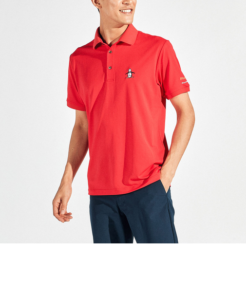 『SEASON』サンスクリーン鹿の子ワンポイント刺繍 半袖ポロシャツ