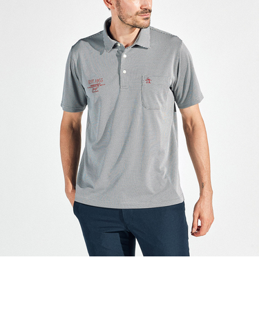 『SEASON』ストレッチ千鳥ジャガード 半袖ポロシャツ