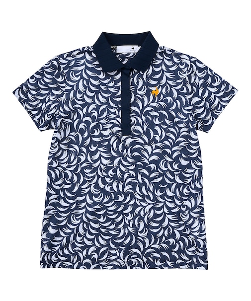 （Aラインシルエット）ルースター柄半袖シャツ