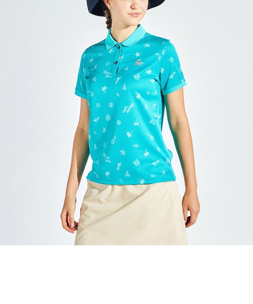 『SEASON COLLECTION』SUNSCREEN ワッフルリゾートプリント半袖シャツ