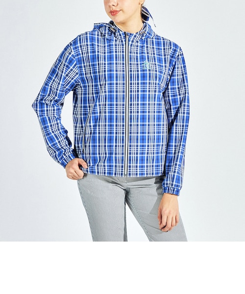 【良品/名作】BLUE WATER スイングトップ チェック柄 ブルゾン 38 SEASON COLLECTION』360° Series ストレッチ先染めチェックブルゾン