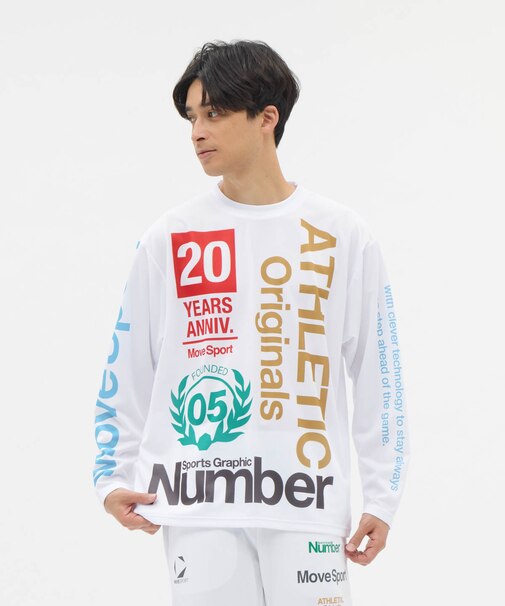 ムーブスポーツ MoveSport 【Numberコラボ】総柄グラフィック ロングスリーブシャツ