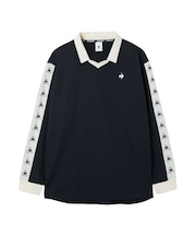 ルコックスポルティフ le coq sportif エンボスストライプ襟付き長袖ゲームシャツ