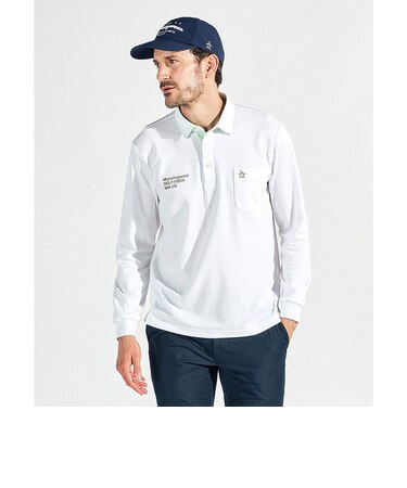 マンシングウェア MUNSINGWEAR サンスクリーンNIRドット鹿の子長袖ポロシャツ