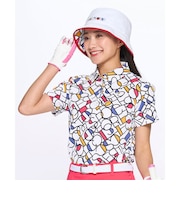 ルコックスポルティフ ゴルフ le coq sportif golf カラーブロック総柄半袖シャツ