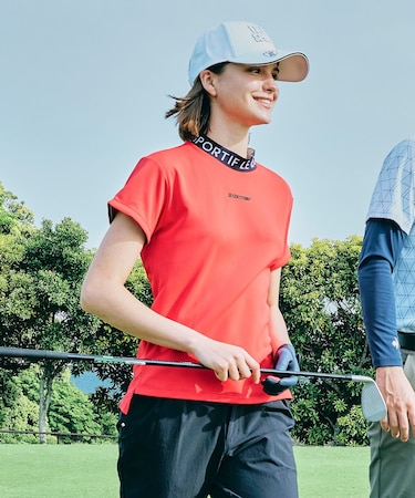 ルコックスポルティフ ゴルフ le coq sportif golf 【セミワイドシルエット】モックネック半袖シャツ